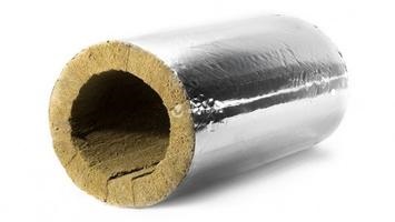 Цилиндр минераловатный ЭКОРОЛЛ КВ-100 ФА кашированный алюминиевой фольгой 1000х25х30 мм